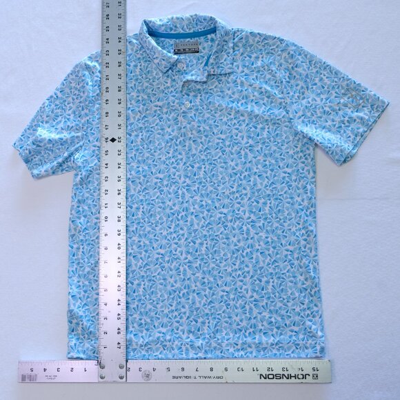PGA Tour Performance Women's Golf Polo Blue White Print Short Sleeve, Size XL - Picture 4 of 10